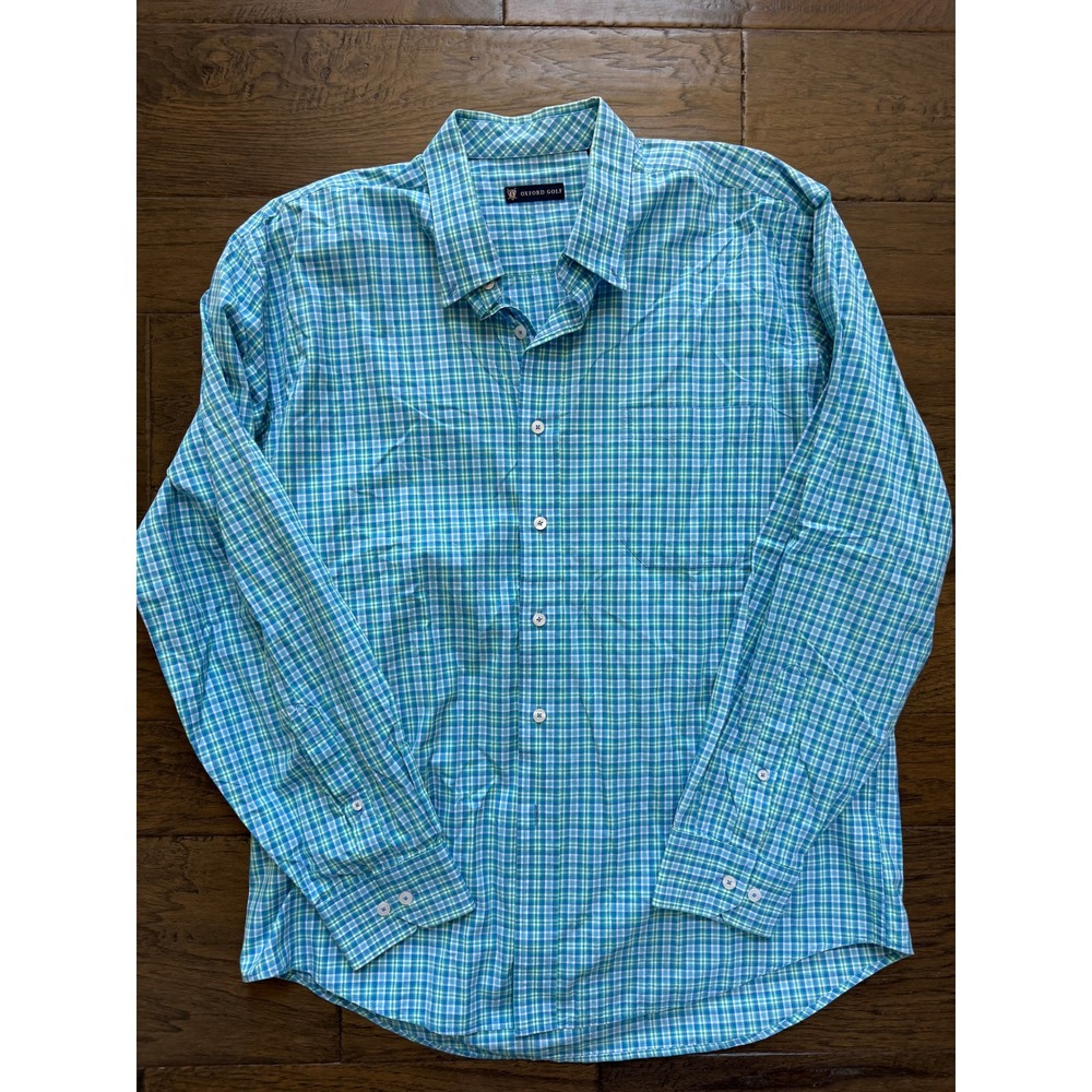 Oxford Golf Men's Long Sleeve Plaid Button-Down Shirt Size XL